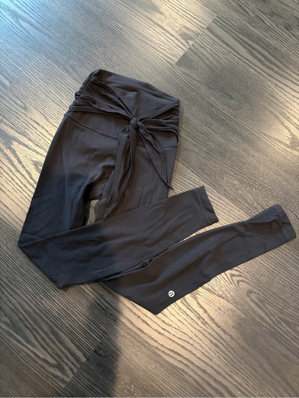 Lululemon Align Black Tie Front Sash Active Leggings - High Waist
